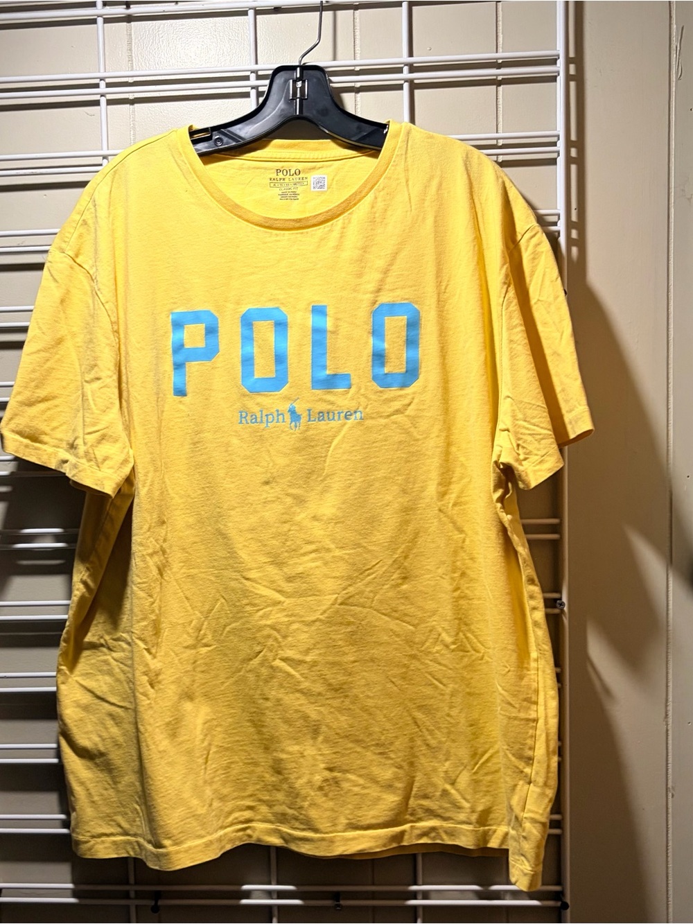 Ralph Lauren Polo Yellow Tee with Blue POLO Script